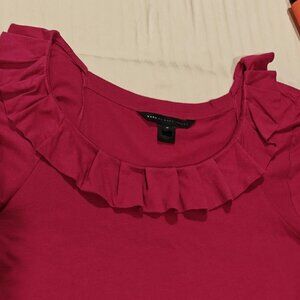 Marc by Marc Jacobs Plum Ruffle Short Sleeve Top (Size M)